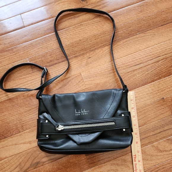 Nicole Miller Black Faux Leather Shoulder Bag - Picture 8 of 10